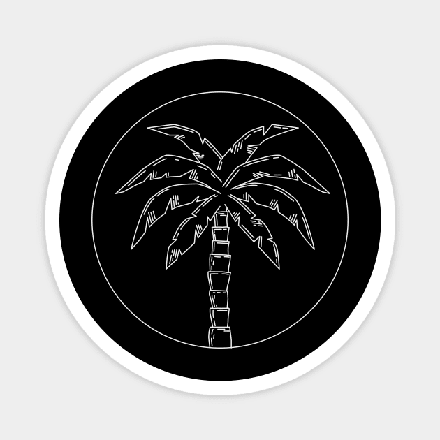 Palm Tree in a circle Magnet by JDP Designs